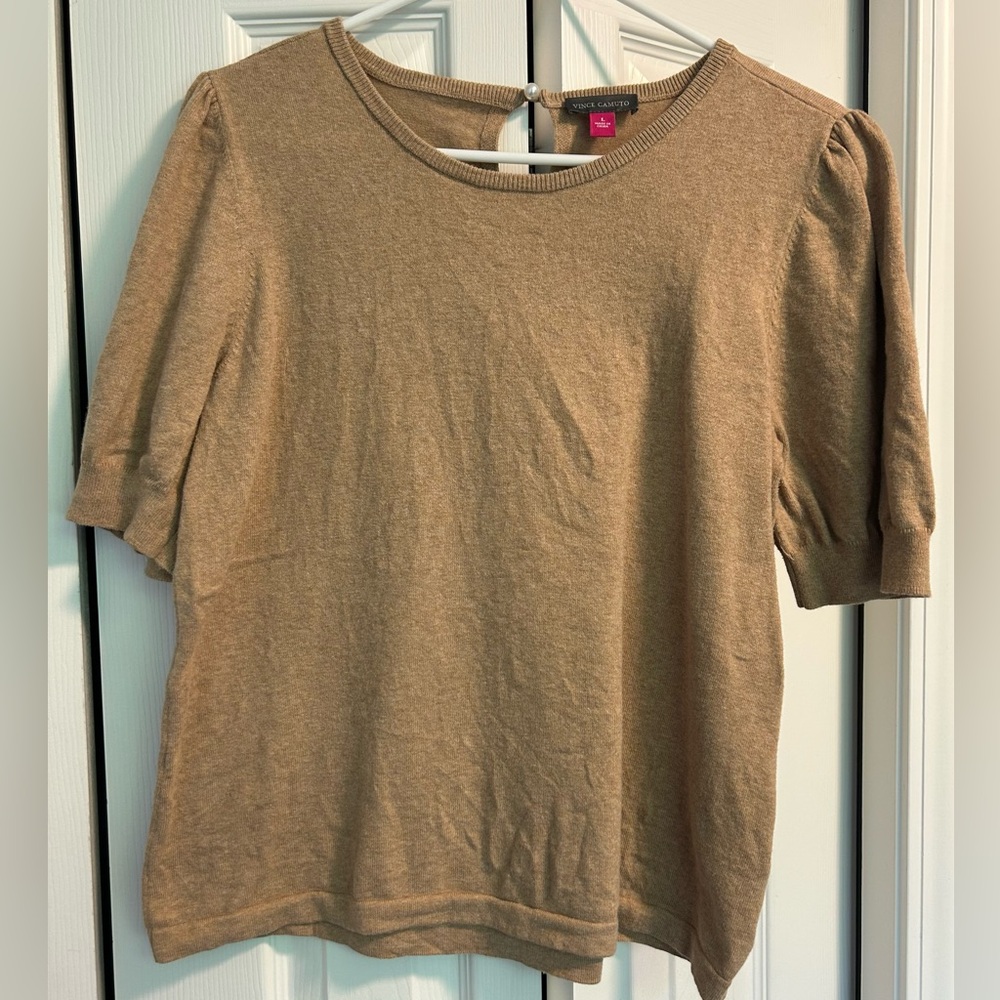 Tan Short Sleeve Sweater